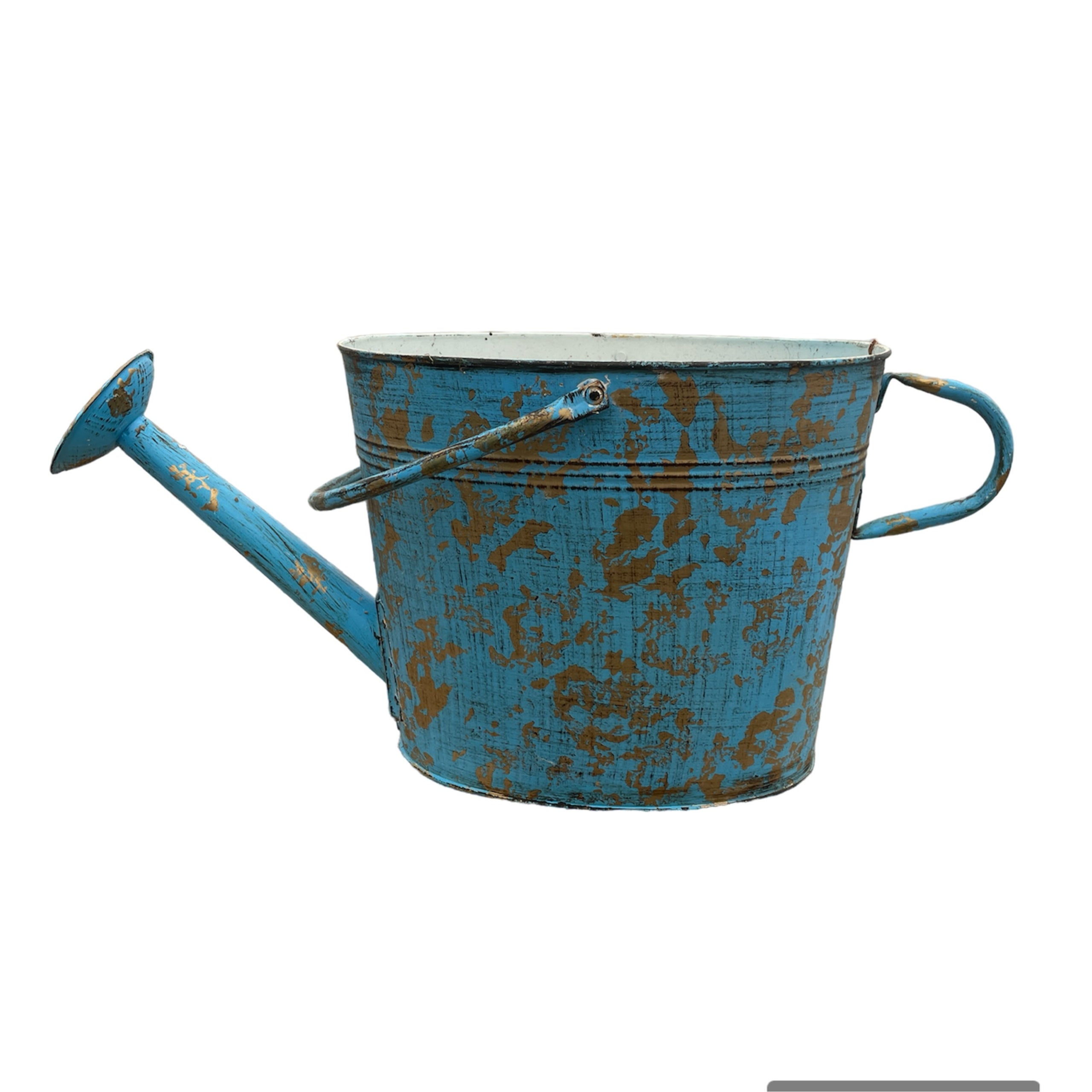 Watering can Planter Oval Vintage blue Aunt Beez Greenhouse