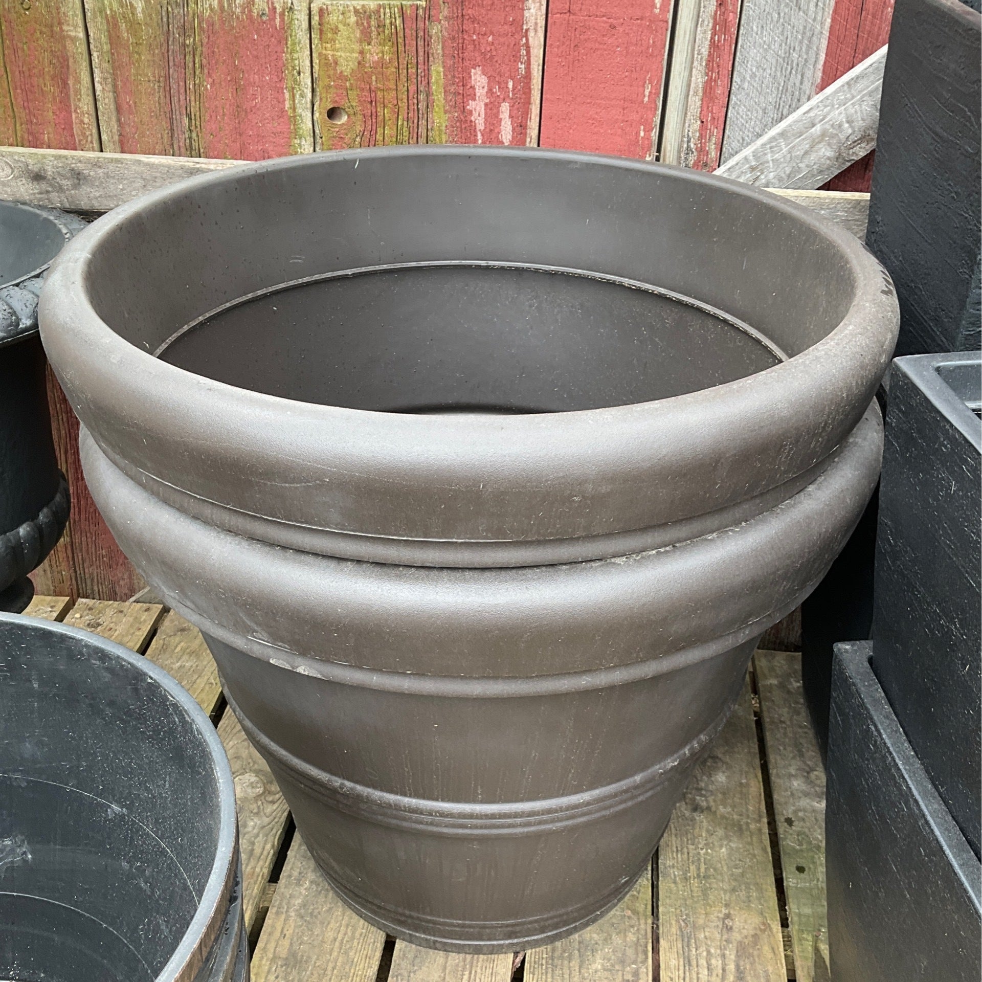 30" Rolled Rim Planter Espresso Aunt Beez Greenhouse